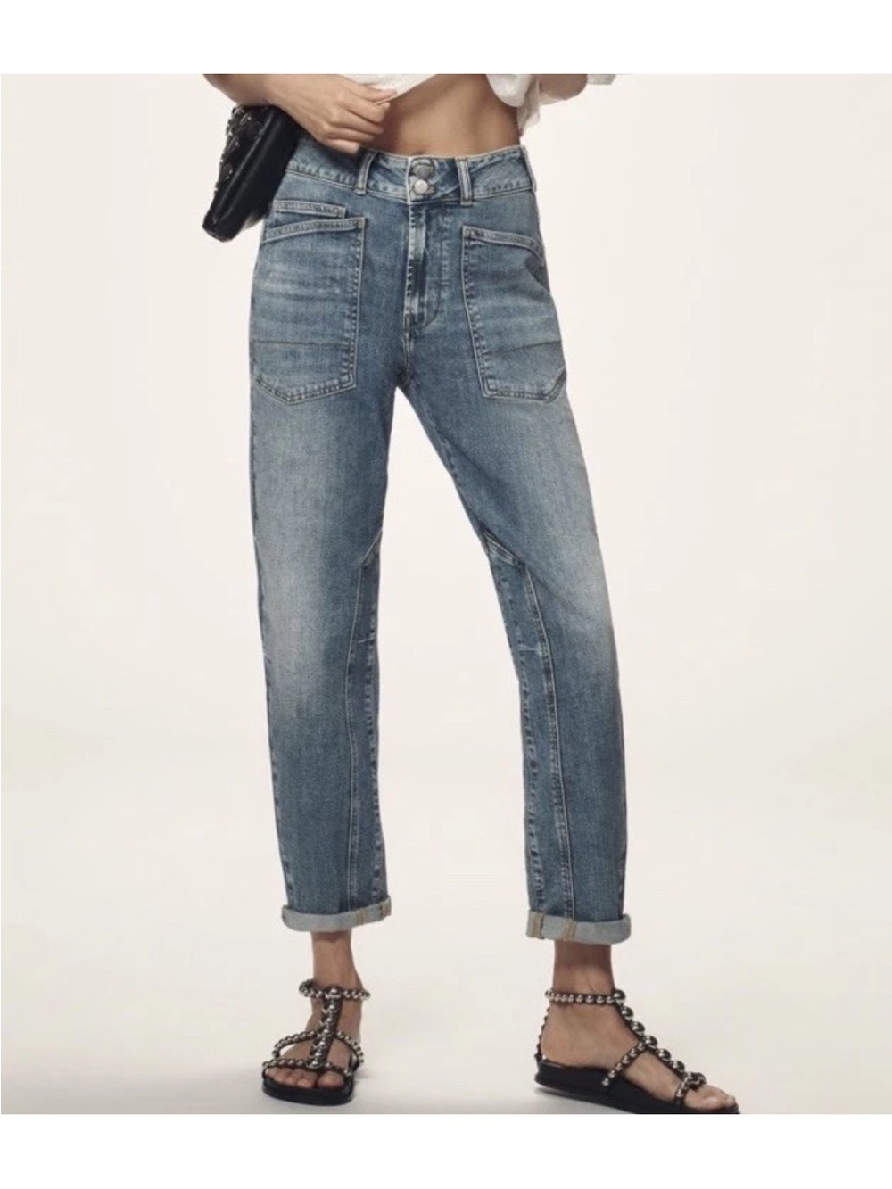 Pilcro Anthropologie The Wanderer Mid-Rise Relaxed Jeans In Lonnie Wash Size 28P